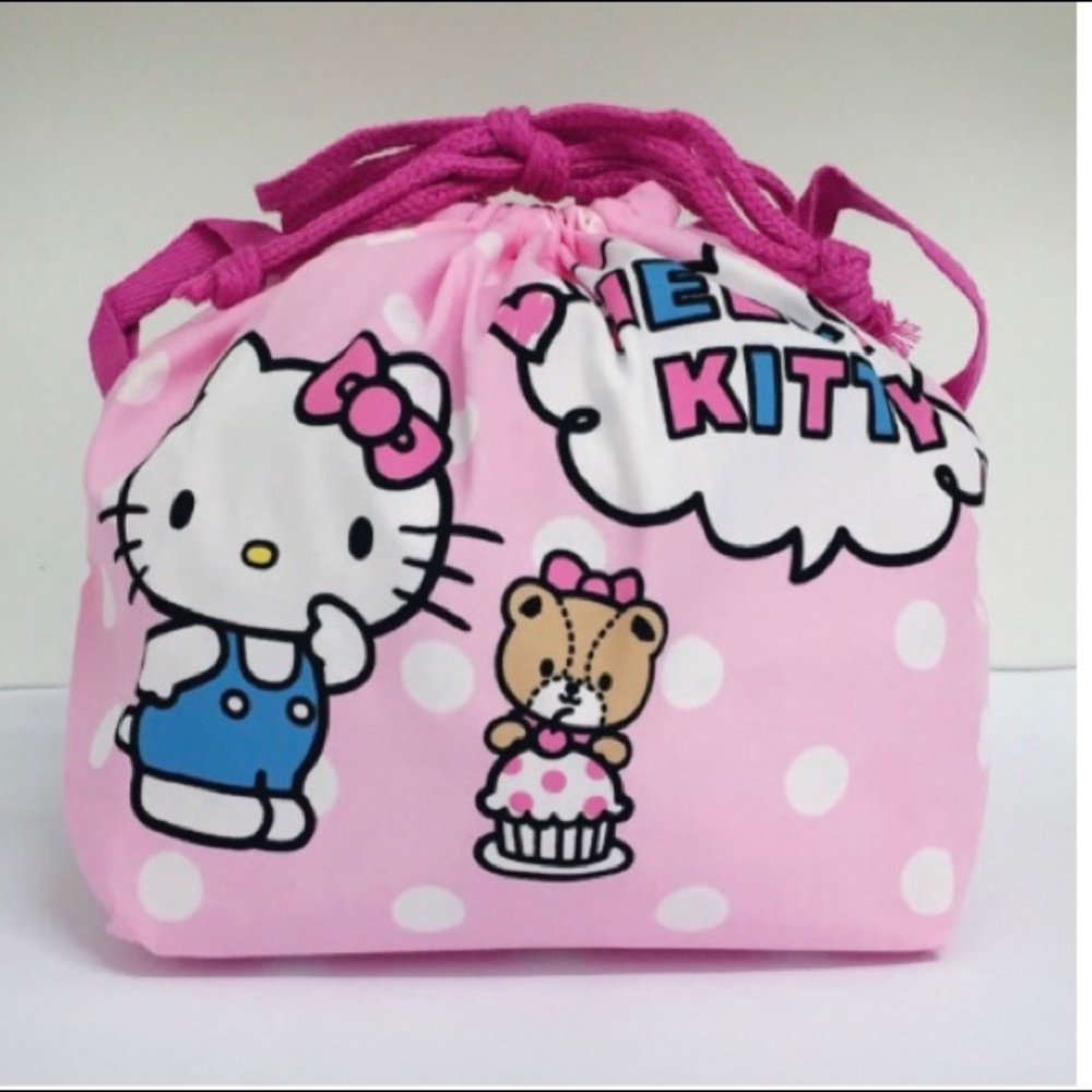 HELLO KITTY-Imported (NWT) Pink Drawstring Bag
